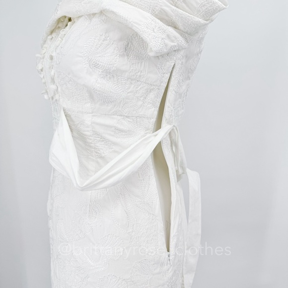 VINTAGE LILLY PULITZER Long Sleeve White Embroidered Shell Beaded Mini Dress XS - Picture 7 of 10